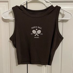 brown “tennis” tank top